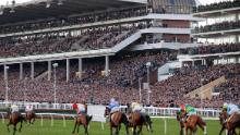 This stand was packed on the fourth day of the Cheltenham Festival on March 13. (Tom Jenkins / Getty Images)
