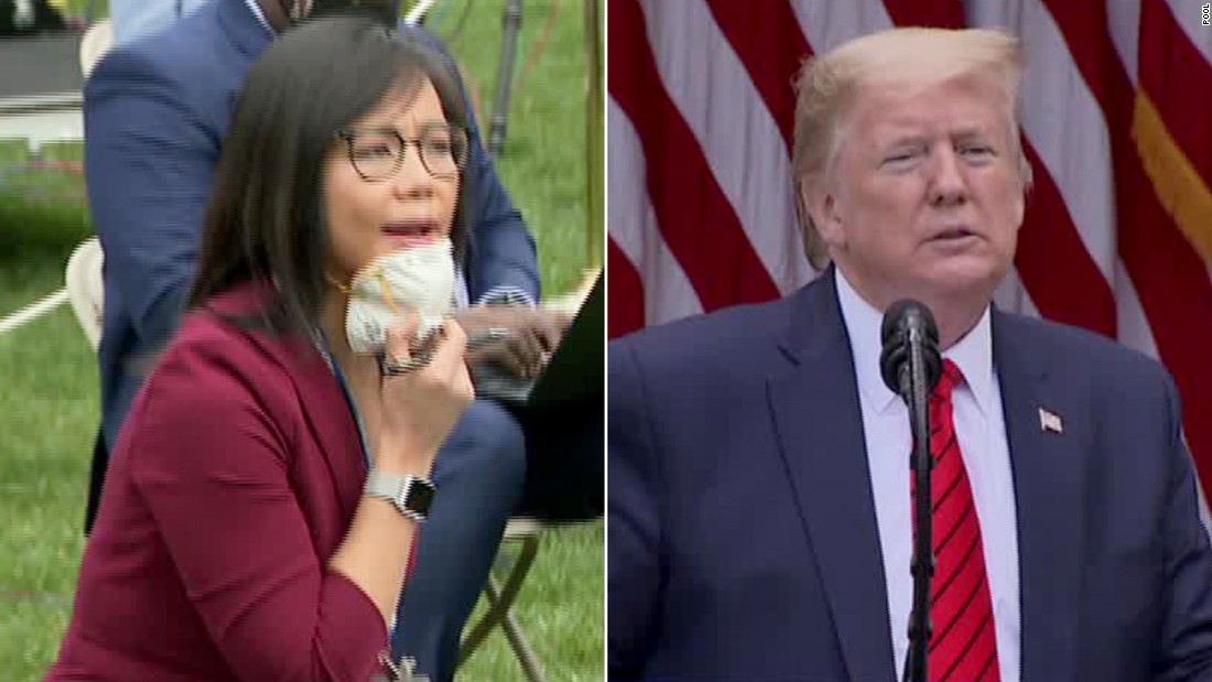 A reporter questioned Trump and he told her to 'ask China'