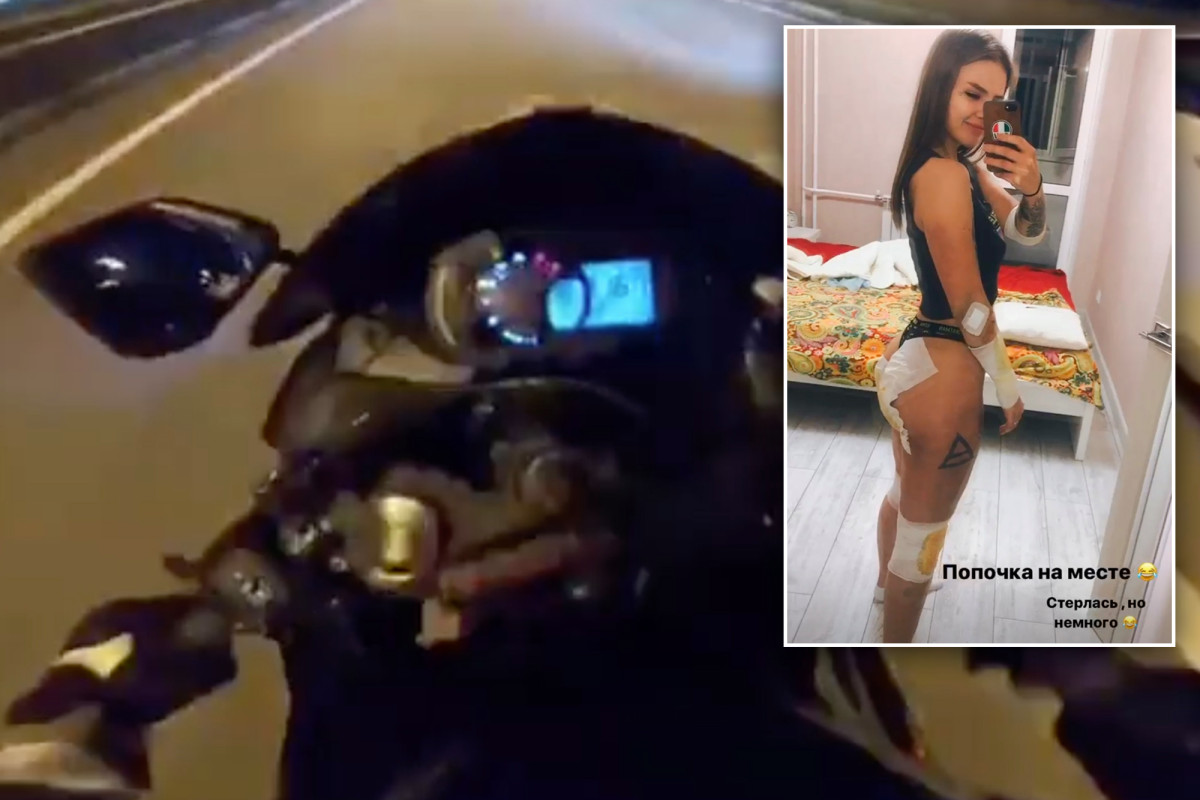 A woman's motorcycle crashed into a 120-mile Mile Street race in Russia