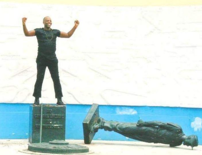 Andre Blaise Essama first toppled Gen Leclerc's statue in 2003
