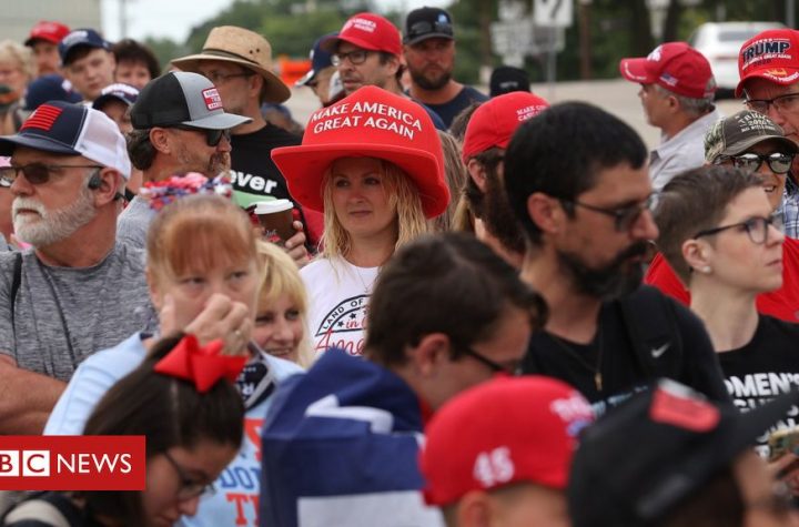 Donald Trump: Crowds gather for Tulsa rally despite coronavirus fears