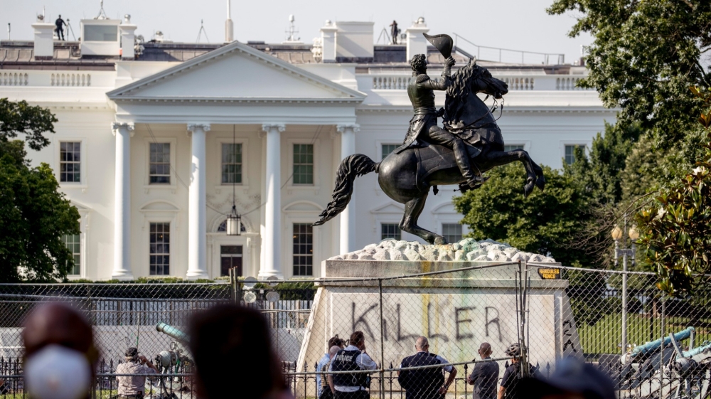 US: Four men charged for trying to topple Andrew Jackson statue | News