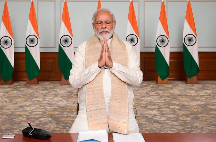 Indian Prime Minister Narendra Modi pays tribute to Indian soldiers killed during confrontation with Chinese soldiers in the Ladakh region - India Government Press Information Bureau via AP