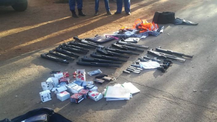 A number of weapons have been recovered by police