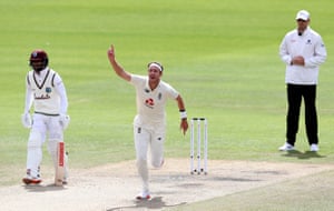 Broad celebrates taking his five hundredth wicket.