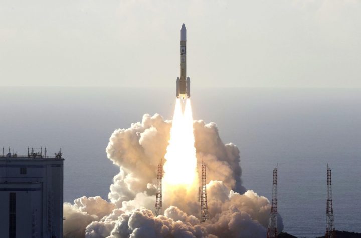 An H-2A rocket carrying the Hope Probe, developed by the Mohammed Bin Rashid Space Centre in the United Arab Emirates for the Mars explore, lifts off from the launching pad at Tanegashima Space Center on the southwestern island of Tanegashima, Japan. Pic: Kyodo