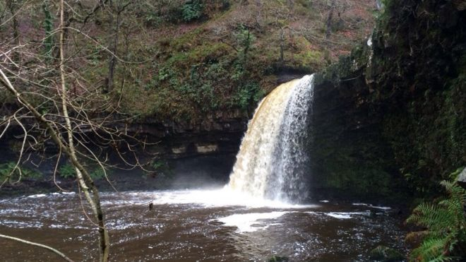 Boy, 13, airlifted to hospital with spinal injuries after leaping off 65ft waterfall in 'tombstoning' stunt