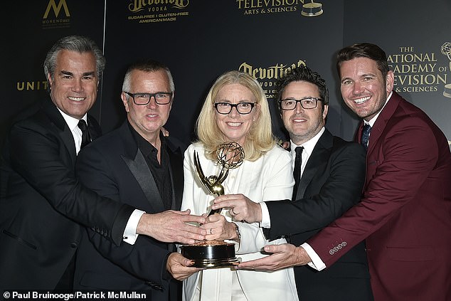 Pictured left to right top producers on the show Andy Lassner, Jonathan Norman, Mary Connelly, Ed Glavin and Kevin Leman at the 44th Annual Daytime Emmy Awards in 2017. Glavin, Leman and Norman have all been ousted from the popular talk show