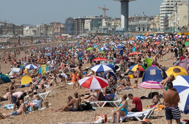 Brighton beach was packed despite as people enjoyed the hot weather