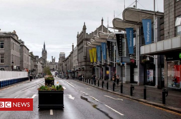 Coronavirus: Empty streets as Aberdeen lockdown takes effect