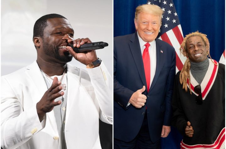 Lil Wayne: 50 cents criticizes rapper for sharing smiling Trump photo after withdrawing own support for president