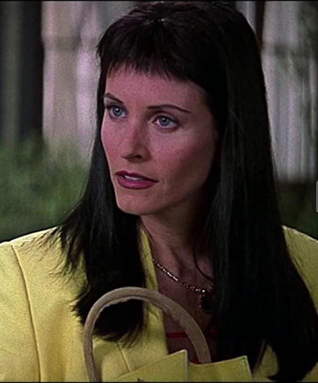 Iconic: Cox look in 2000 sequel Scream 3 ... the source of her very bad bangs