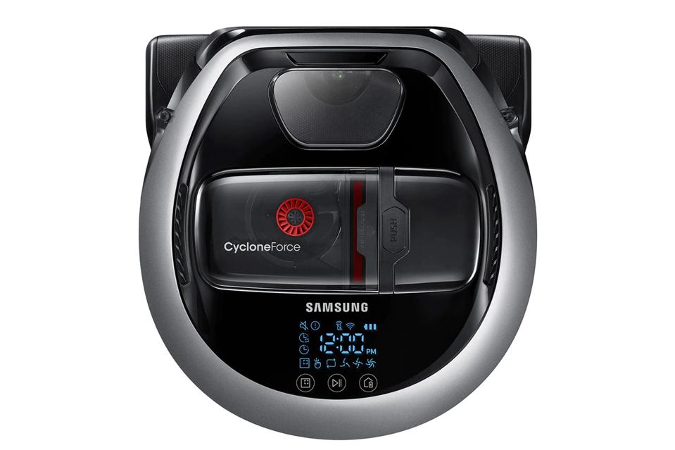 Smart Robot Vacuum with Samsung POWERbot V Visionary Mapping on Satin Titanium