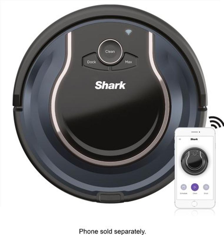 Shark Ion Robot Vacuum R76, Wi-Fi Connected, Works with Alexa, Multi-Surface Cleaning - Black / Navy Blue