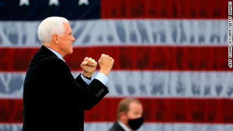 U.S. Vice President Mike Pence & quot;  Make America Great Again!  & Quot;  Campaign at Oakland County International Airport in Waterford, Michigan on October 22, 2020. 
