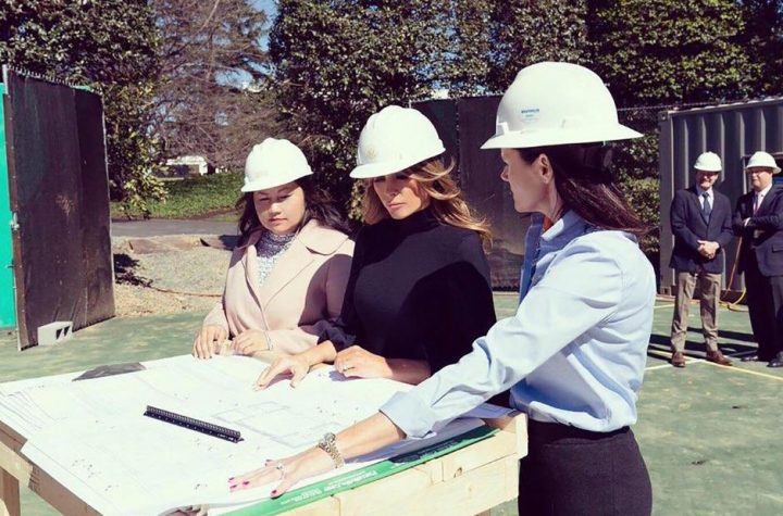 Melania Trump excites new White House tennis pavilion amid ongoing epidemic