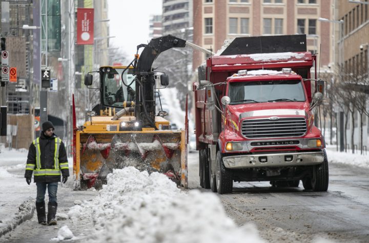 A third of the snow loading operation in Montreal has been completed