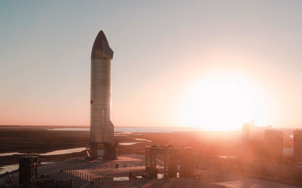 Le prototype SN9 sur le site de Boca Chica au Texas. © SpaceX