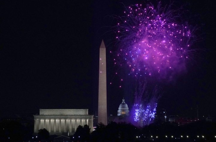 Stars and fireworks to celebrate the opening of Joe Biden