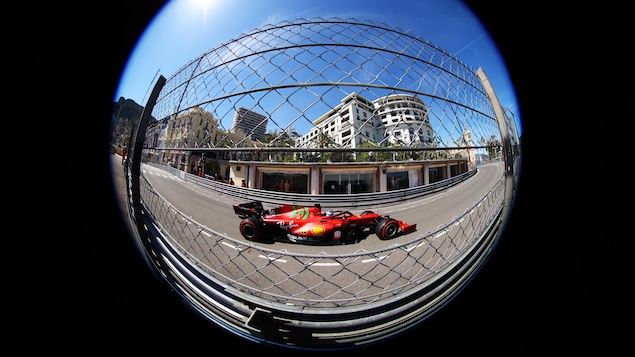 Lance Stroll Ferrari leads Monaco in 13th place