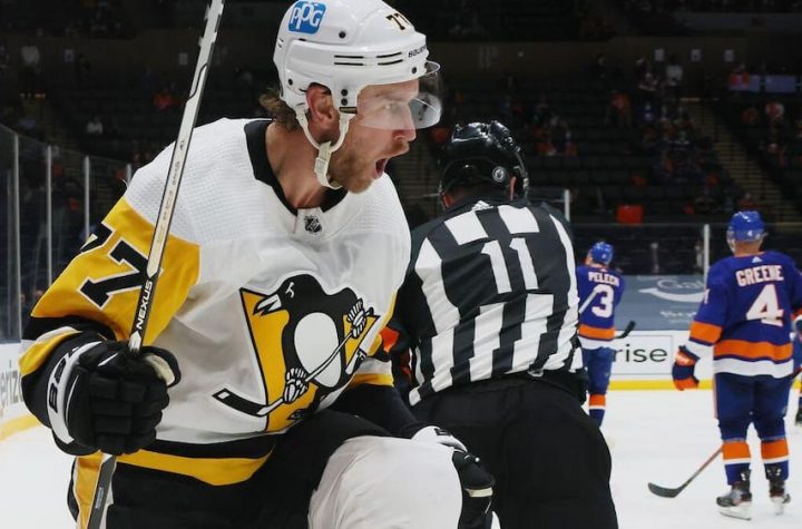 The penguins cut tight and move forward