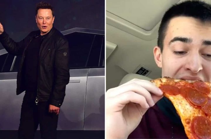 Elon Musk is going to give Tesla to someone who eats his pizza the wrong way
