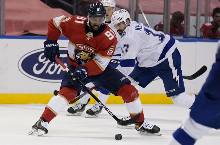 Panthers |  Anthony Duclair and Gustav Forsling rest, part of Keith Andley