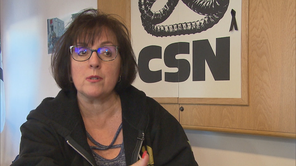 Ann Gingros gives an interview inside a CSN office.