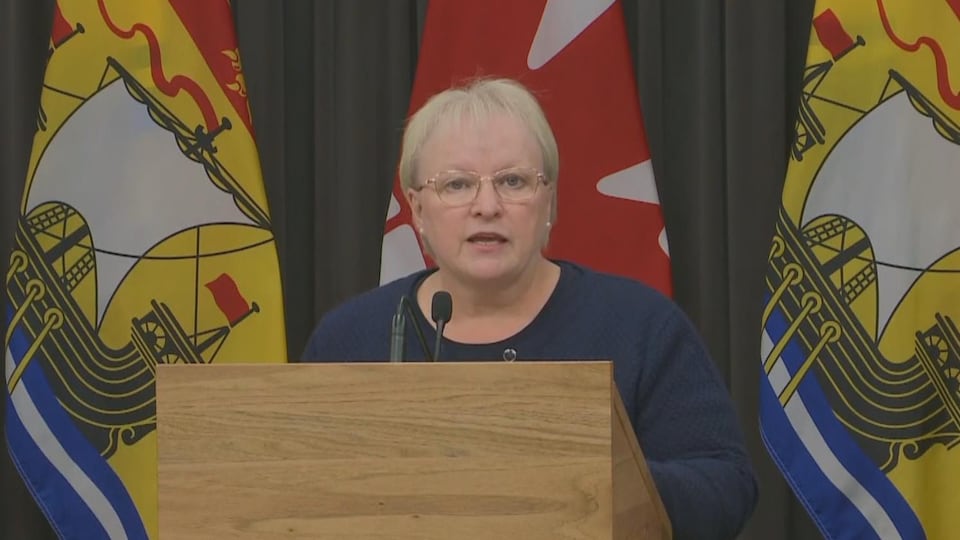 Health Minister Dorothy Shepherd at a press conference on October 27, 2021 on the unknown neurological disease.