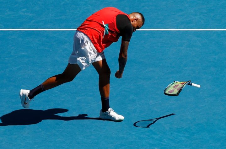 Australian Open: Nick Kyrgios smashes his rocket, insults people and reaches final