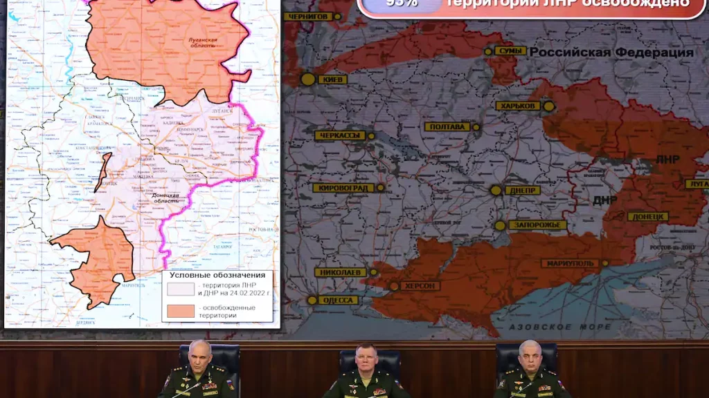 He says the Russian military is now focusing on eastern Ukraine