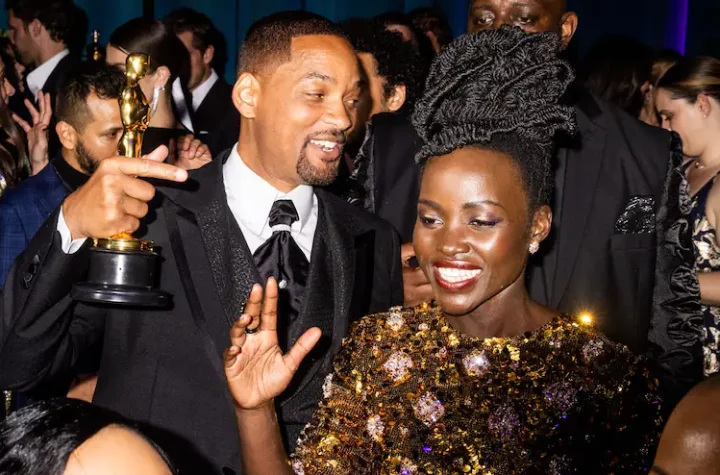 Will Smith celebrates after the Oscars