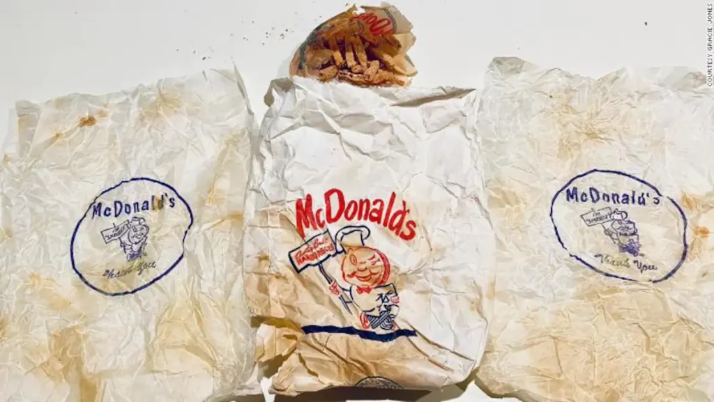 1950s McDonald's fries found on their wall
