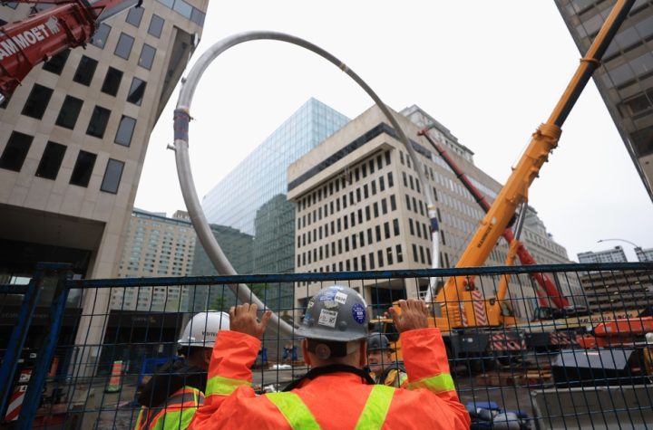 The Giant Ring was installed in downtown Montreal