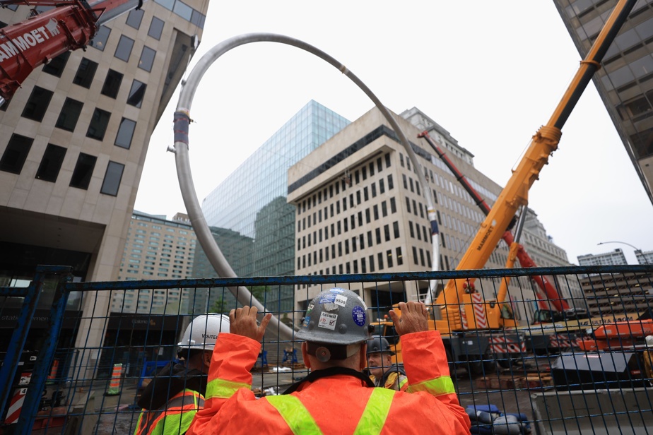 The Giant Ring was installed in downtown Montreal