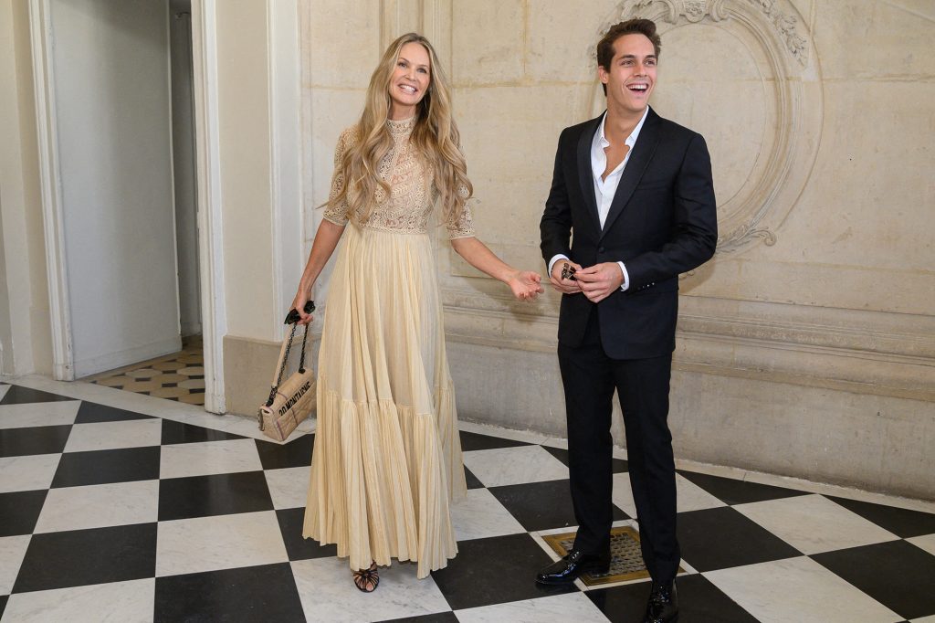 Elle Macpherson, whose handsome son Flynn stole the show at the Dior show