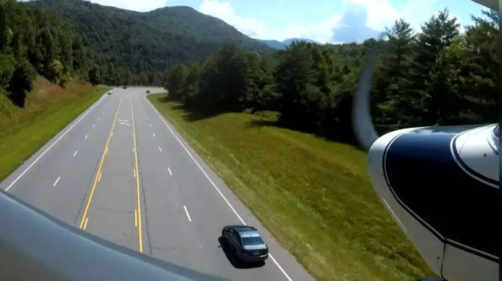 In pictures |  A plane makes an emergency landing on a highway