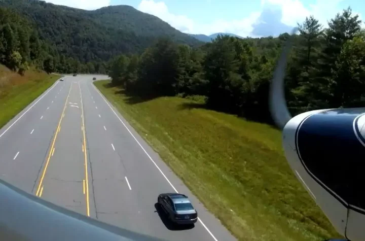 In pictures |  A plane makes an emergency landing on a highway