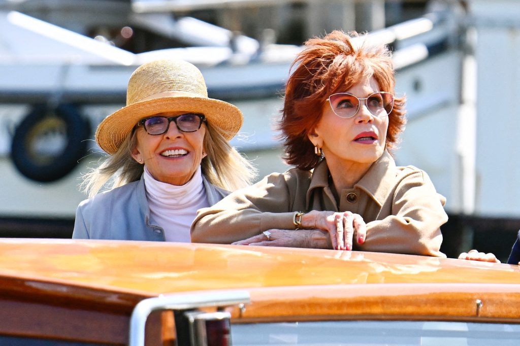 Jane Fonda and Diane Keaton are in great shape on the set of “Book Club 2” in Venice