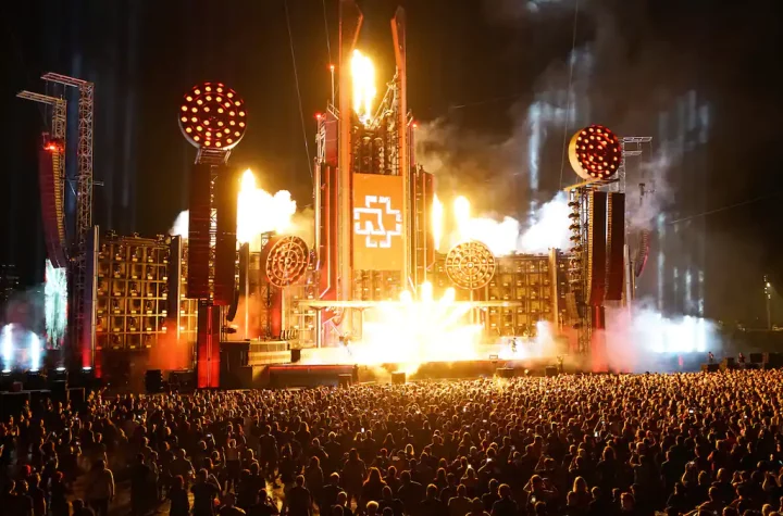 Heard for miles around, Rammstein's blast burst into disarray