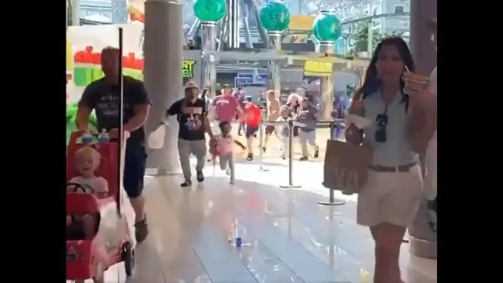 Scenes of panic after gunshots at America's largest mall