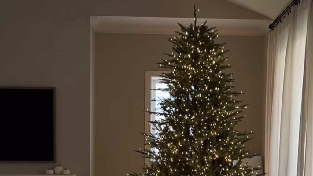 This Home Depot Christmas tree with changing lights is going viral on tick talk