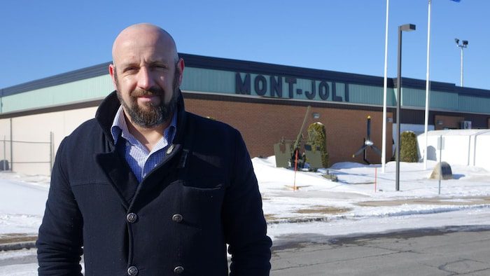 Bruno Paradis, in front of Mont-Joli Airport.