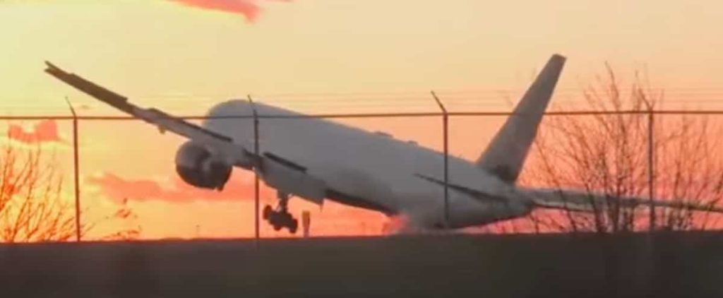 The plane almost crashed while landing in Toronto