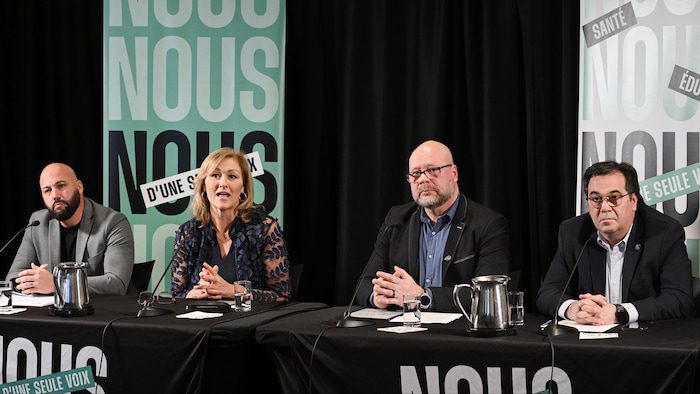 Union representatives at the table.