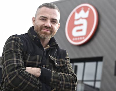 From left to right, Ann-Sarah Champagne, assistant director at Archibald Microbrewery in Saint-Foy, Evan Waddell, general manager of the three branches, Guyam Arsenault, president and co-owner, and Victor Samuel Bovin Foy, assistant director at Saint-Lo.