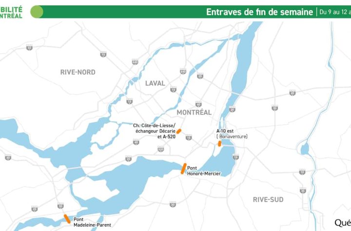 Obstacles on roads: Travel over the Honoré-Mercier bridge can be difficult