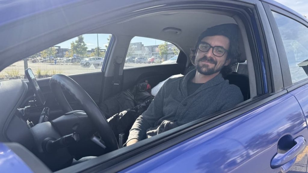 He has been living in his car for 100 days to pay off nearly $100,000 in debt